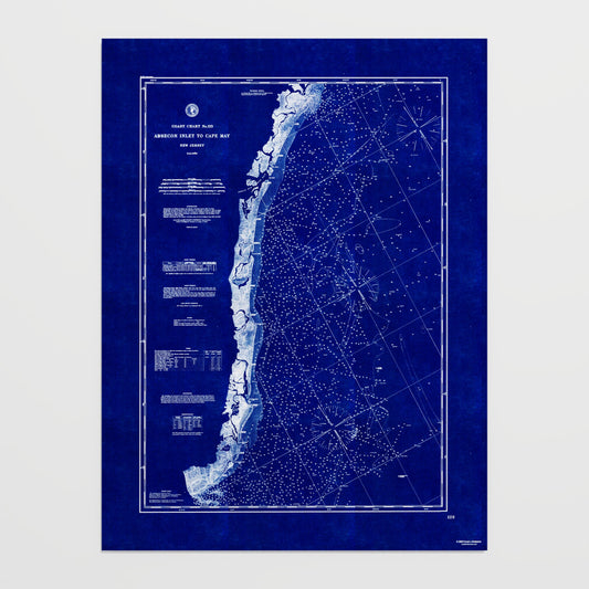 Absecon Inlet To Cape May INDIGO - undefined Print Only