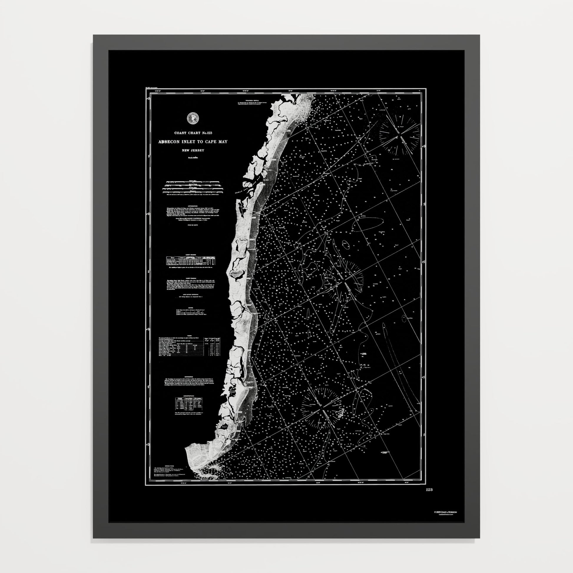 Absecon Inlet To Cape May NOIR - undefined Print Only