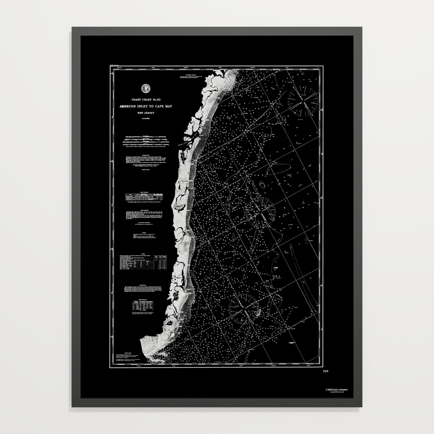Absecon Inlet To Cape May NOIR - undefined Print Only