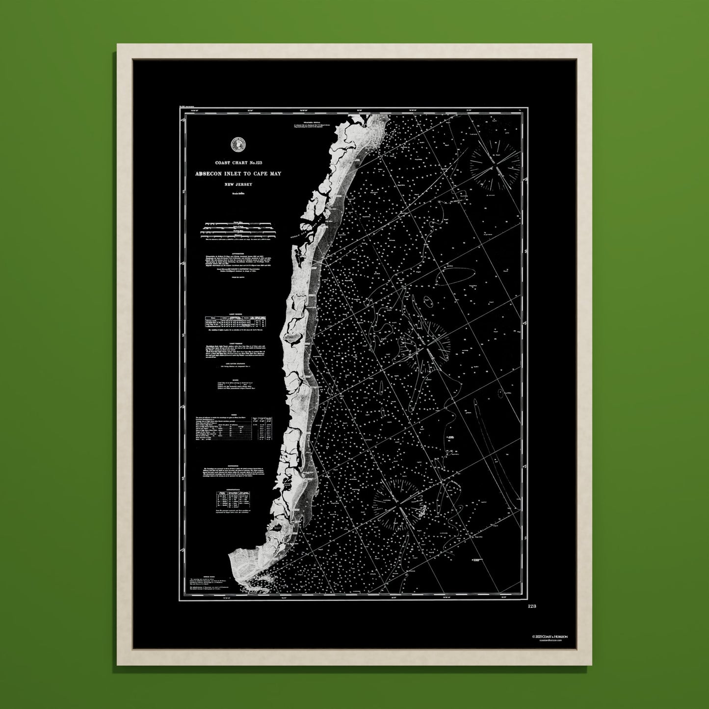 Absecon Inlet To Cape May NOIR - undefined Print Only