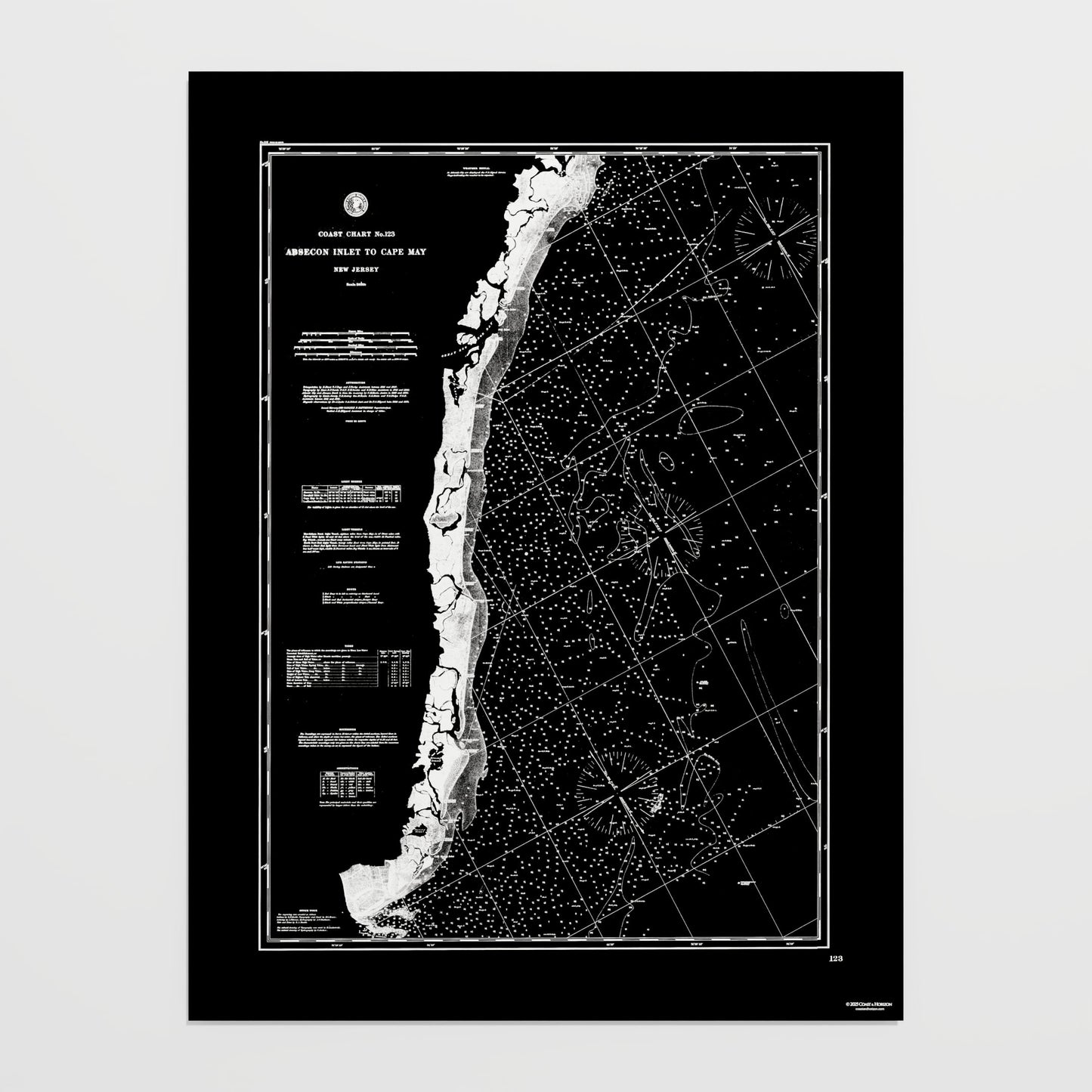 Absecon Inlet To Cape May NOIR - undefined Print Only