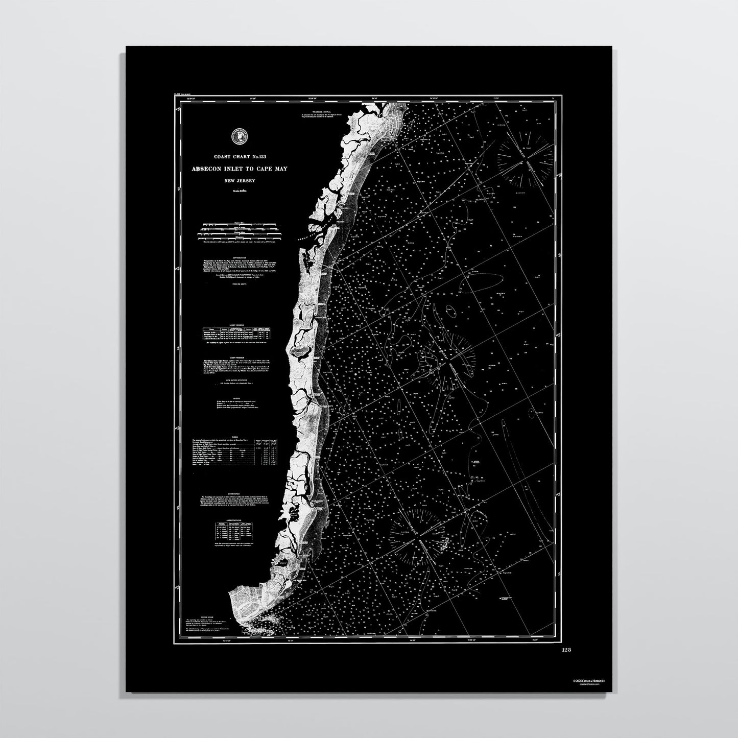 Absecon Inlet To Cape May NOIR - M (45x60 cm / 18x24″) Print Only