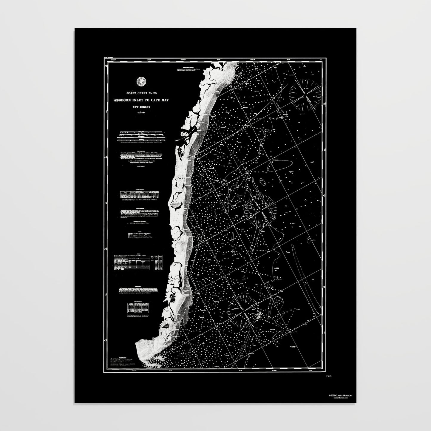 Absecon Inlet To Cape May NOIR - undefined Print Only