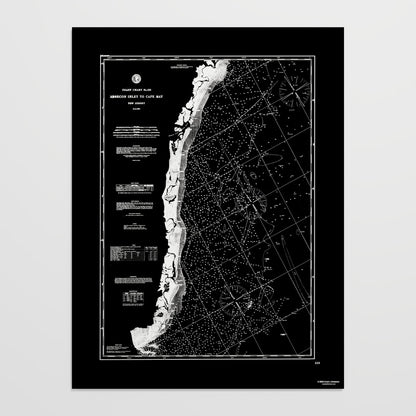 Absecon Inlet To Cape May NOIR - undefined Print Only