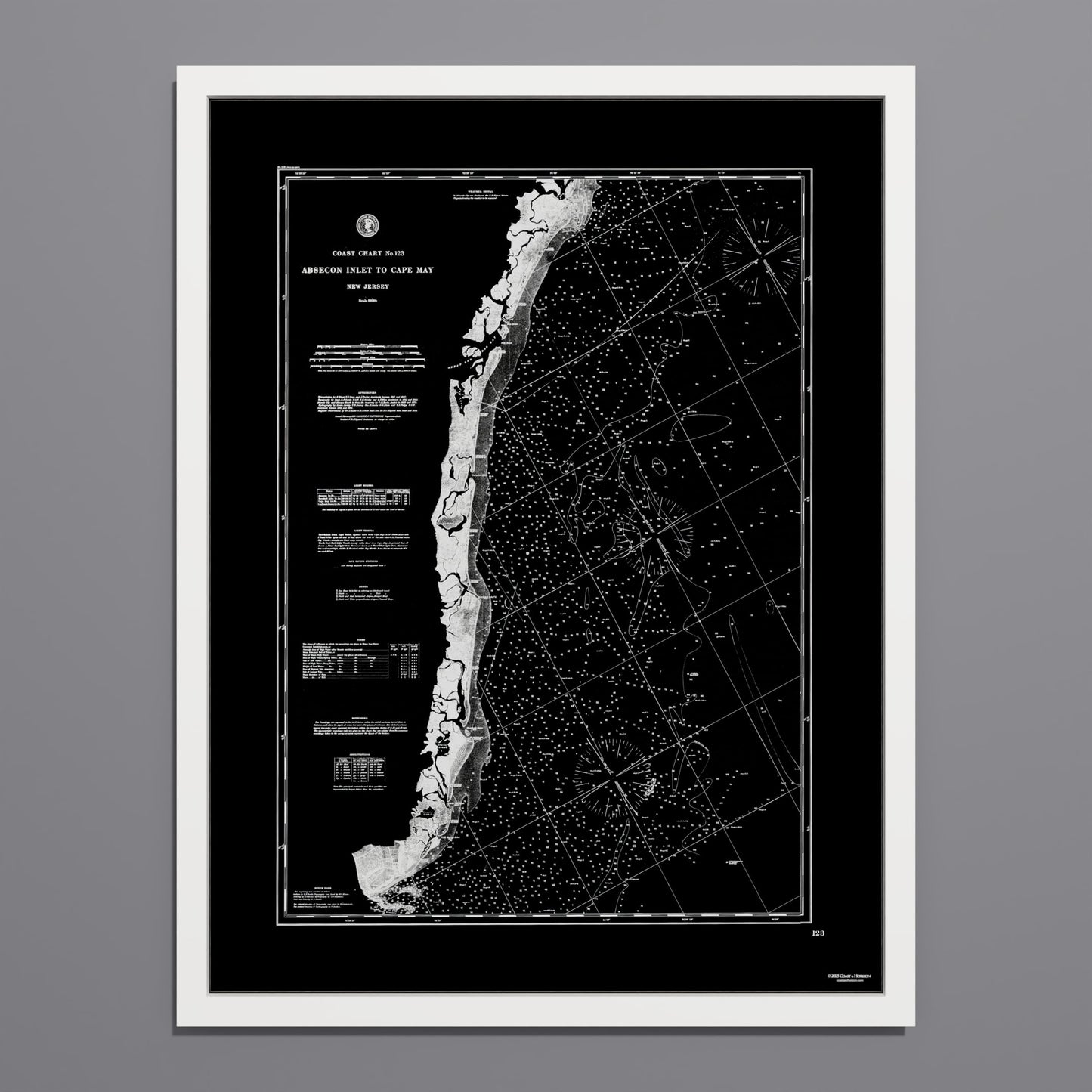 Absecon Inlet To Cape May NOIR - undefined Print Only