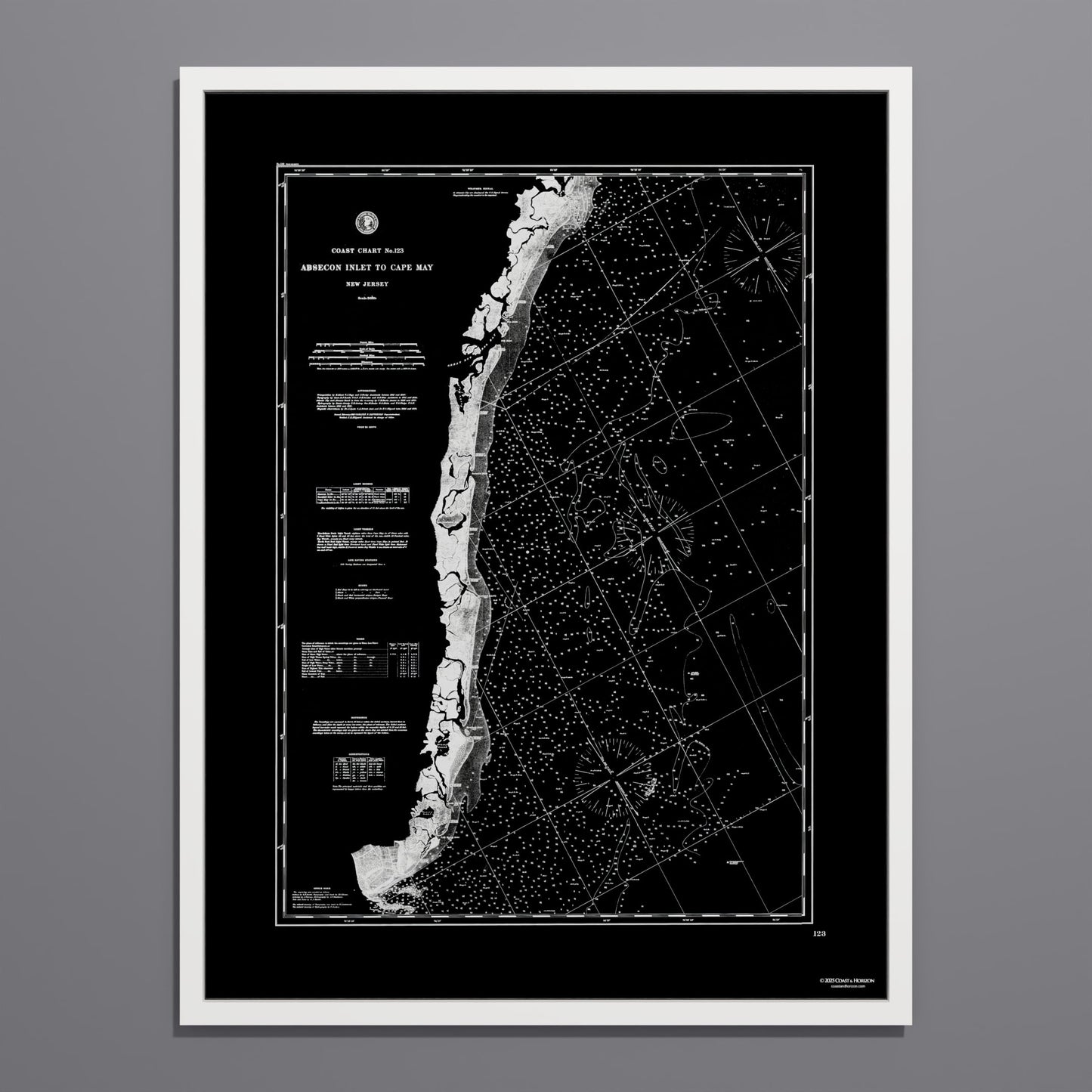 Absecon Inlet To Cape May NOIR - undefined Print Only