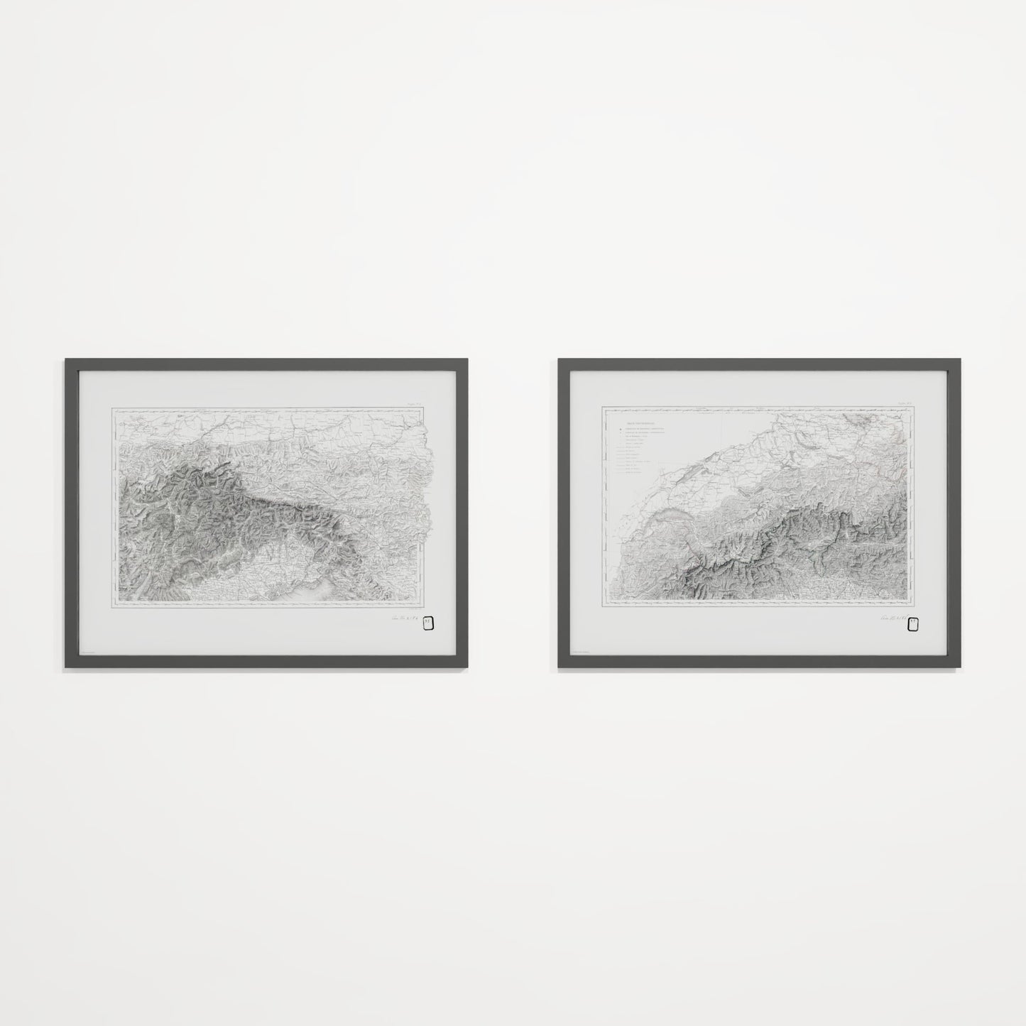 Alpi Italiano Diptych - 18x24h Black Frame