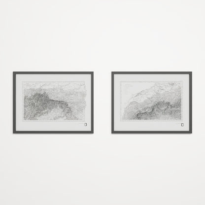 Alpi Italiano Diptych - 18x24h Black Frame