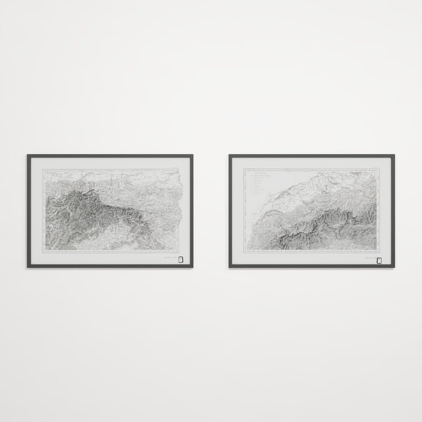 Alpi Italiano Diptych - 24x36h Black Frame