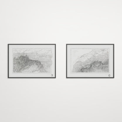 Alpi Italiano Diptych - 28x40h Black Frame