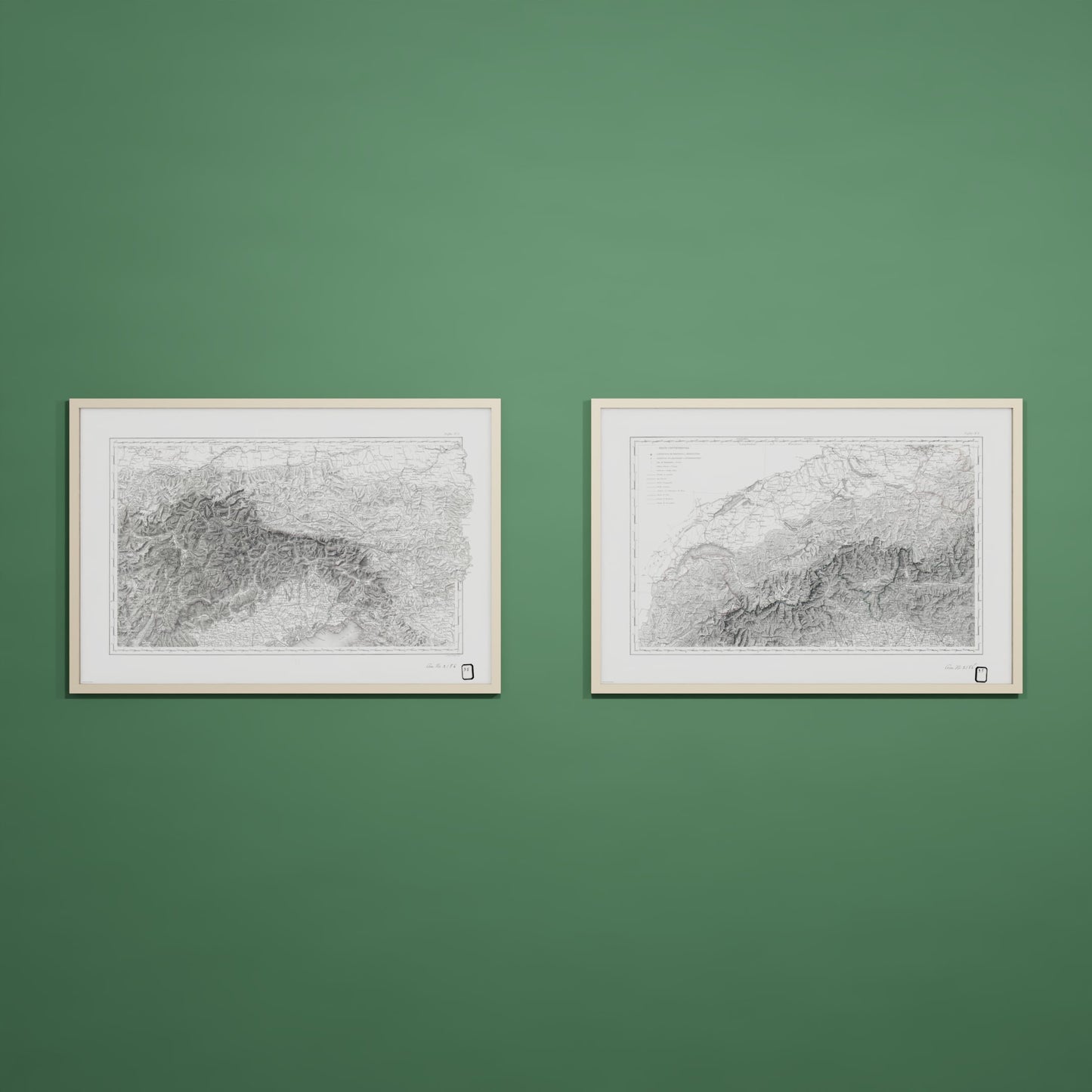 Alpi Italiano Diptych - 24x36h Natural Wood Frame