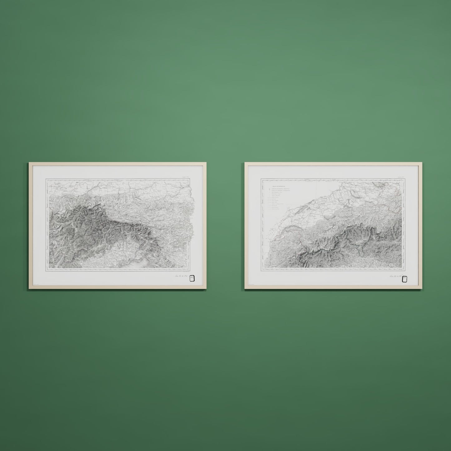 Alpi Italiano Diptych - 28x40h Natural Wood Frame
