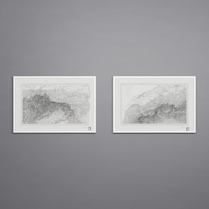 Alpi Italiano Diptych - 24x36h White Frame