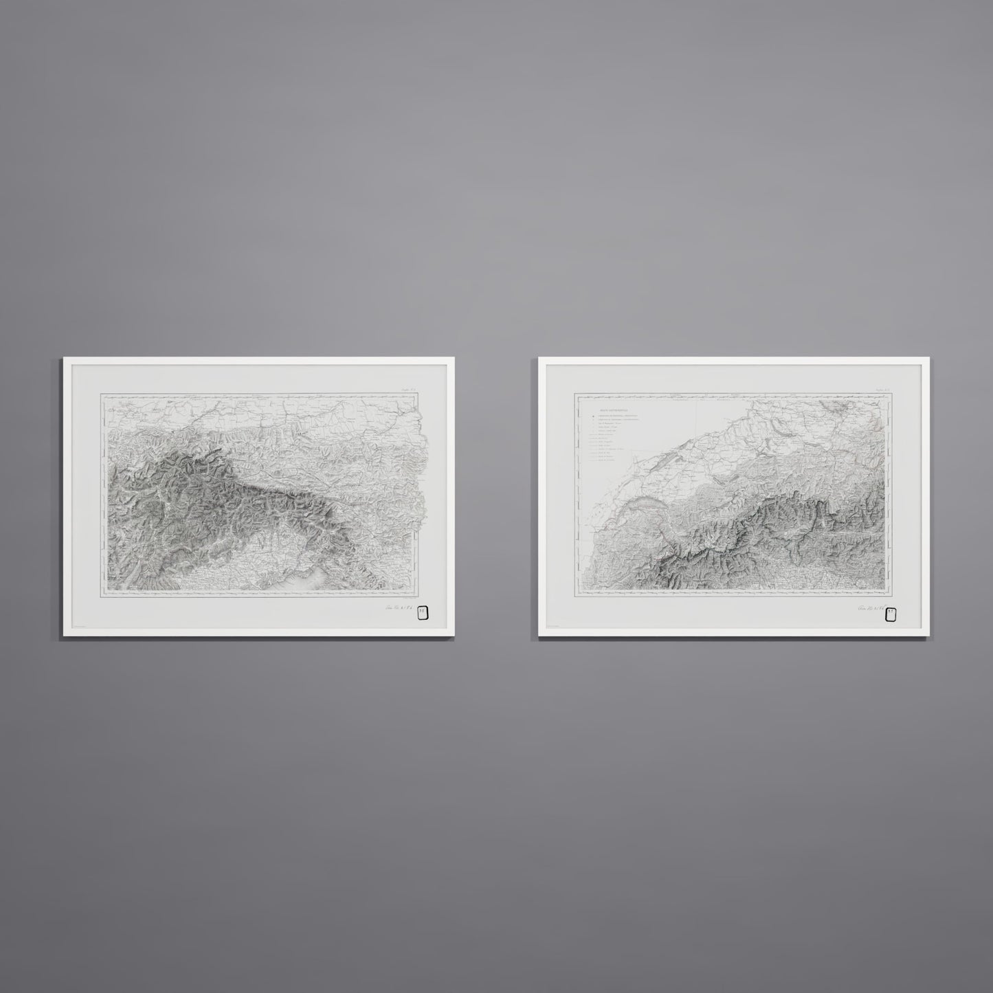Alpi Italiano Diptych - 28x40h White Frame