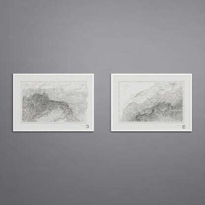 Alpi Italiano Diptych - 28x40h White Frame
