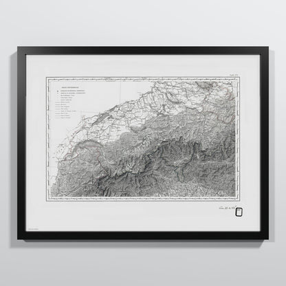 Alpi Italiano OVEST - M (45x60 cm / 18x24″) Black Frame