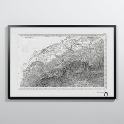 Alpi Italiano OVEST - L (60x90 cm / 24x36″) Black Frame