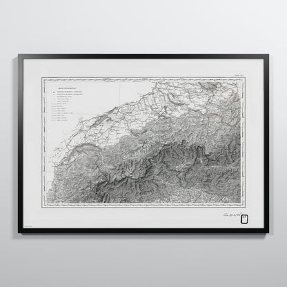 Alpi Italiano OVEST - XL (70x100 cm / 28x40″) Black Frame