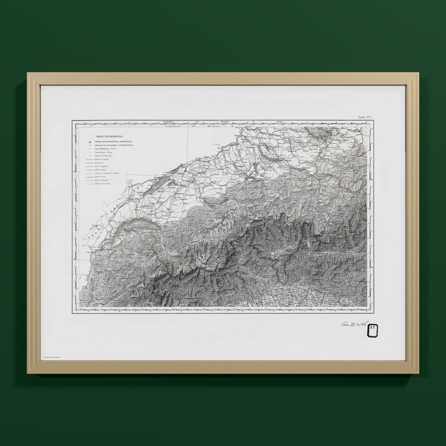 Alpi Italiano OVEST - M (45x60 cm / 18x24″) Natural Frame