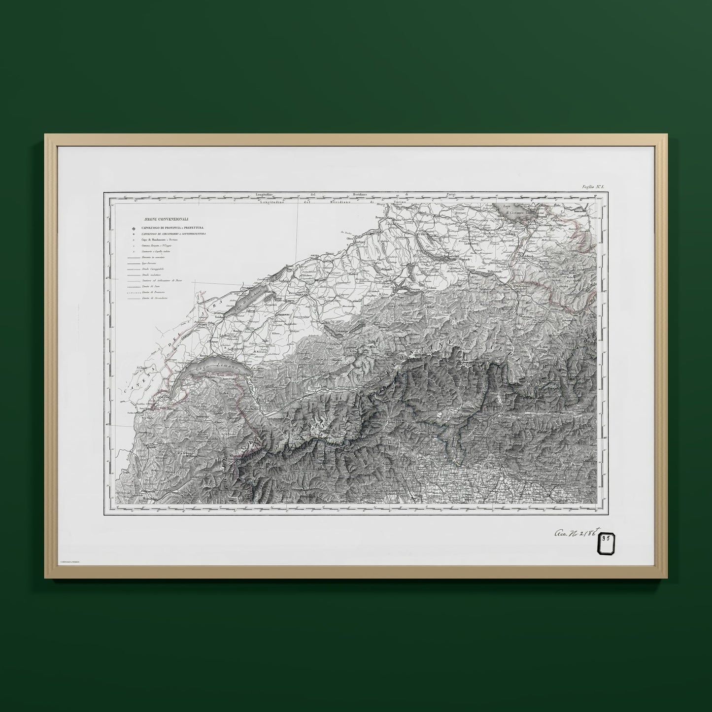 Alpi Italiano OVEST - XL (70x100 cm / 28x40″) Natural Frame