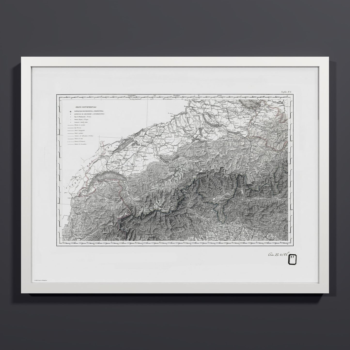 Alpi Italiano OVEST - M (45x60 cm / 18x24″) White Frame