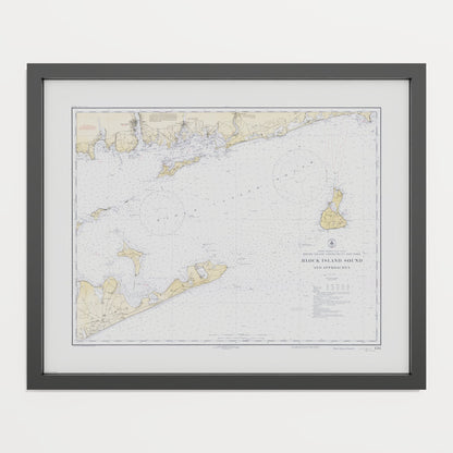 Block Island Sound and Approaches 1934 - S (40x50 cm / 16x20″) Black Frame