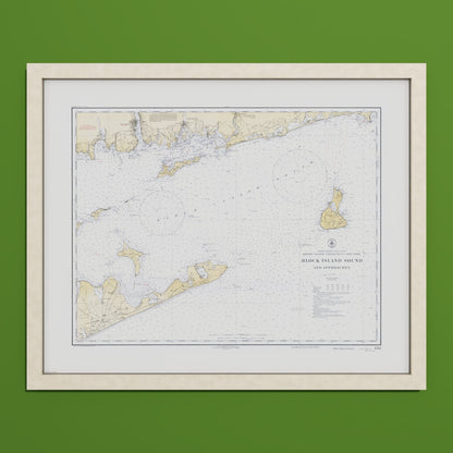 Block Island Sound and Approaches 1934 - S (40x50 cm / 16x20″) Natural Frame