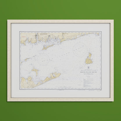Block Island Sound and Approaches 1934 - M (45x60 cm / 18x24″) Natural Frame