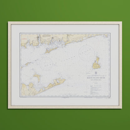 Block Island Sound and Approaches 1934 - L (60x80 cm / 24x32″) Natural Frame