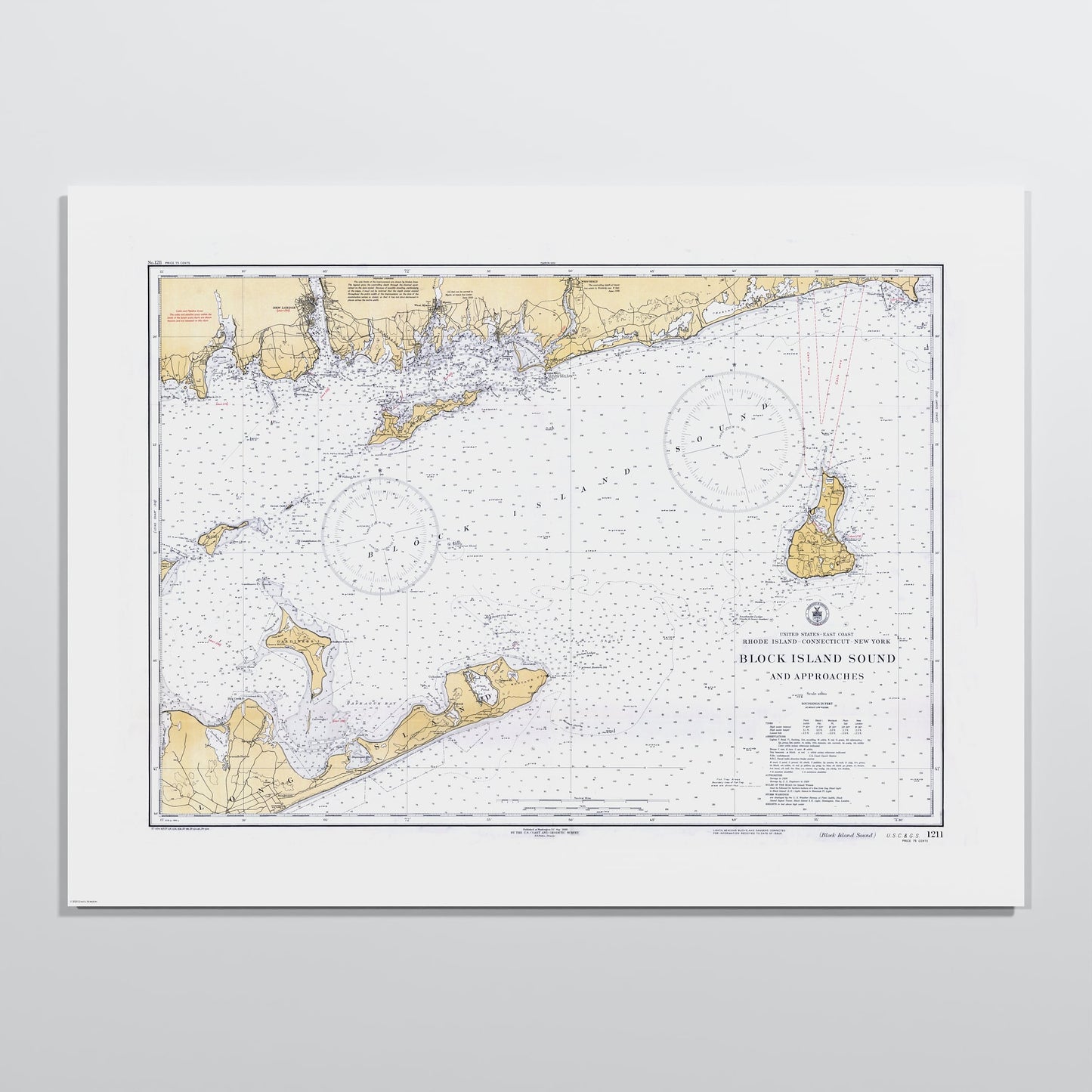 Block Island Sound and Approaches 1934 - M (45x60 cm / 18x24″) Print Only