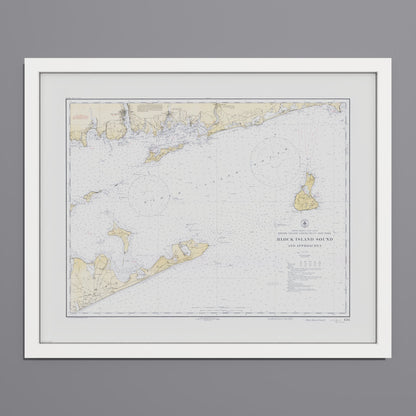 Block Island Sound and Approaches 1934 - S (40x50 cm / 16x20″) White Frame