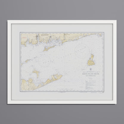 Block Island Sound and Approaches 1934 - M (45x60 cm / 18x24″) White Frame