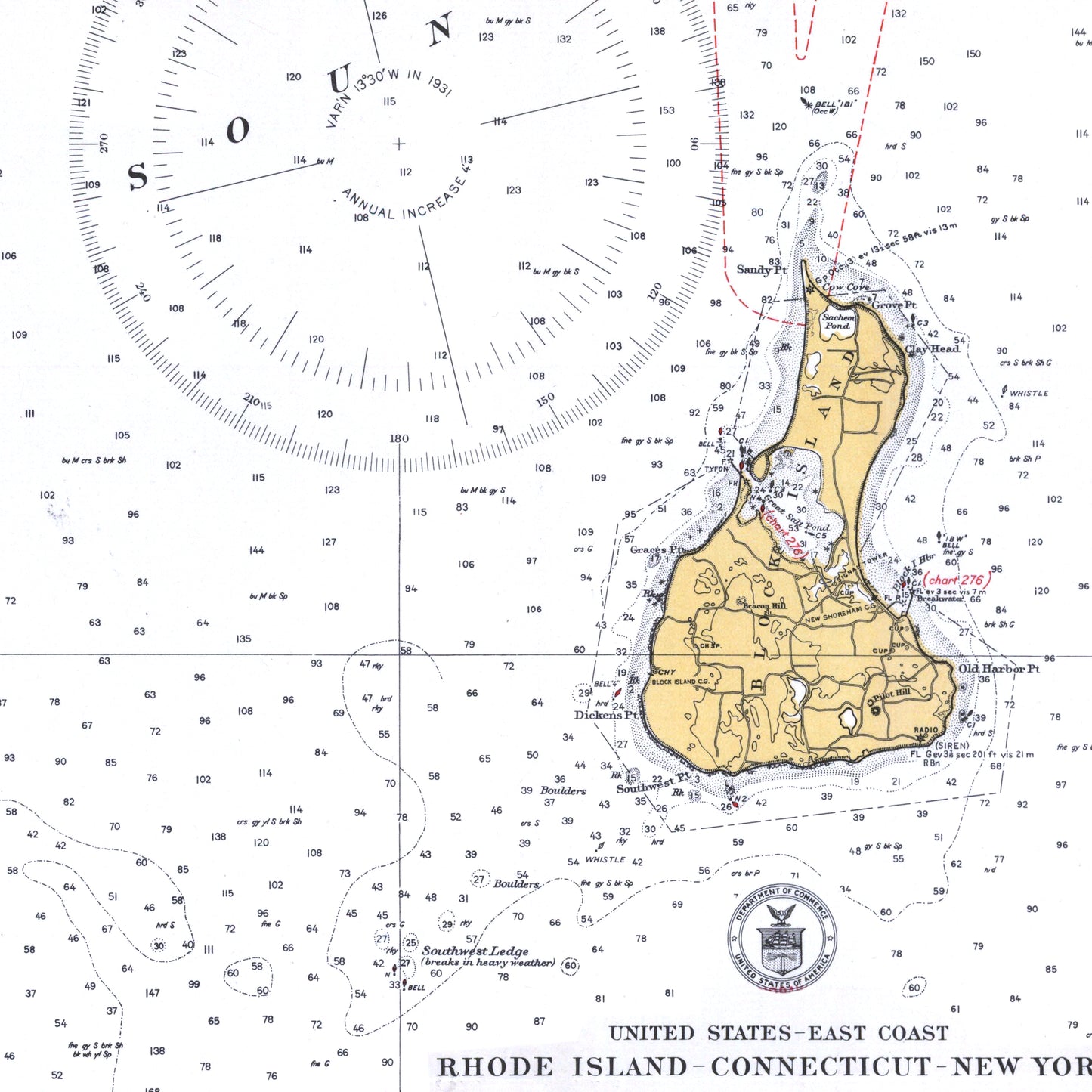 Block Island Sound and Approaches 1934