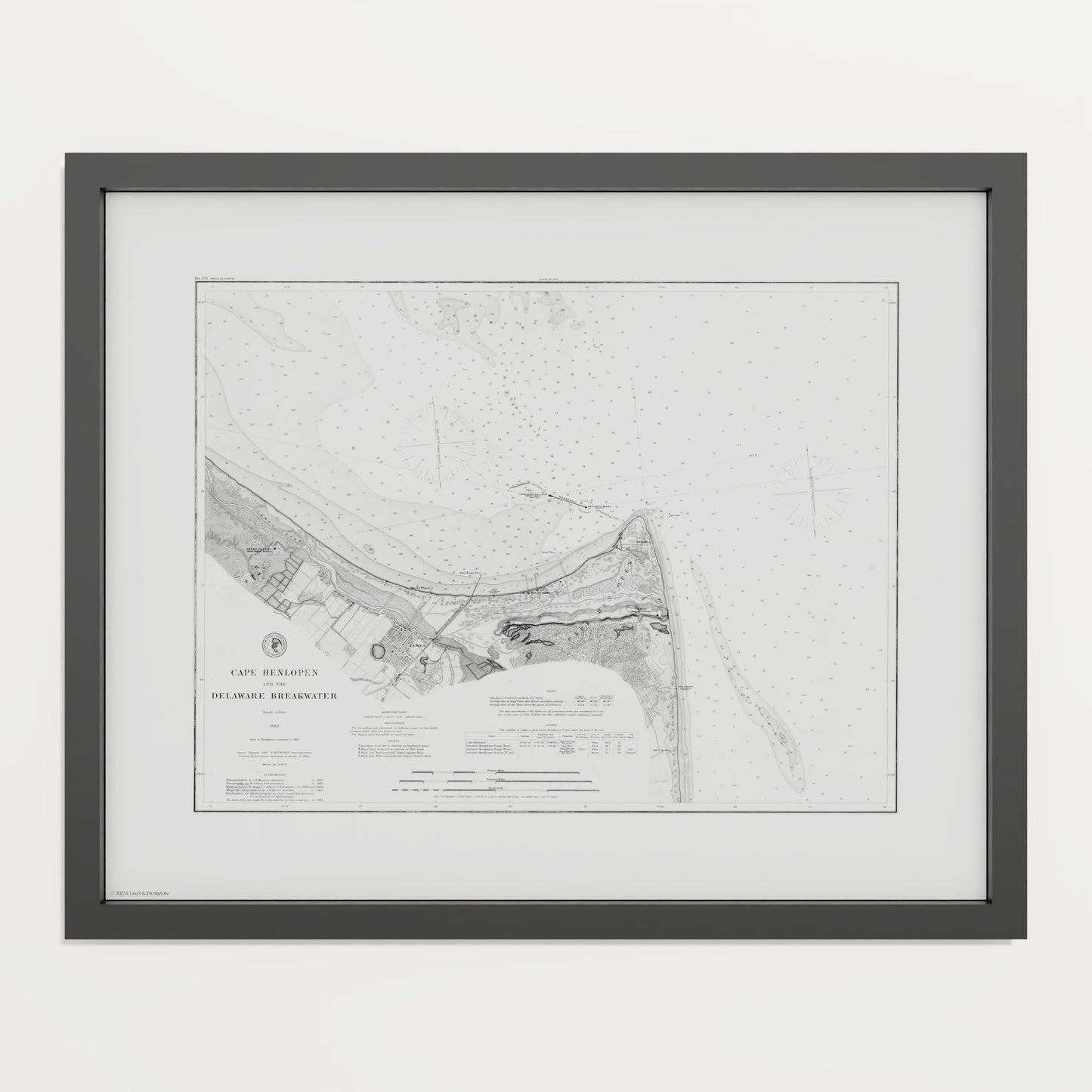 Cape Henlopen & the Delaware Breakwater 1883 - undefined Print Only