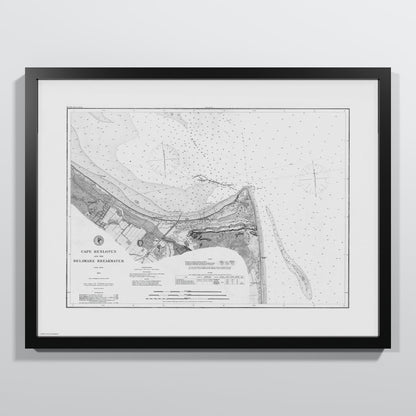 Cape Henlopen & the Delaware Breakwater 1883 - M (45x60 cm / 18x24″) Black Frame