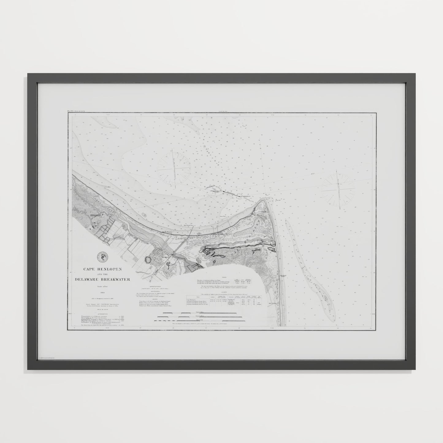 Cape Henlopen & the Delaware Breakwater 1883 - undefined Print Only