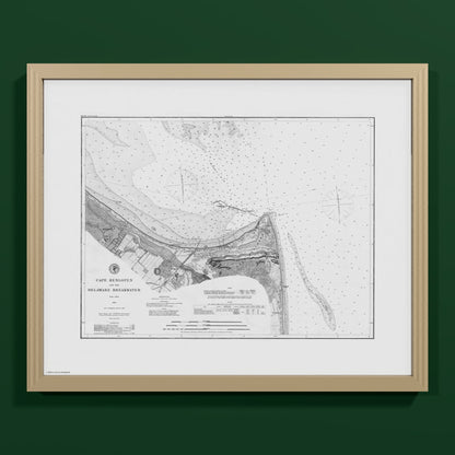 Cape Henlopen & the Delaware Breakwater 1883 - S (40x50 cm / 16x20″) Natural Frame