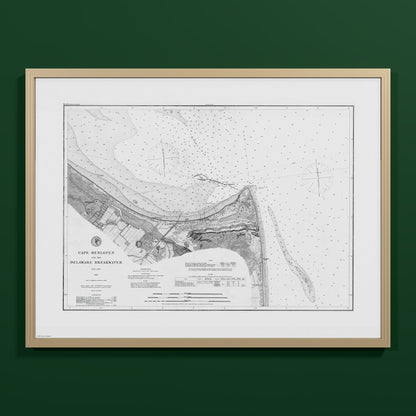 Cape Henlopen & the Delaware Breakwater 1883 - L (60x80 cm / 24x32″) Natural Frame