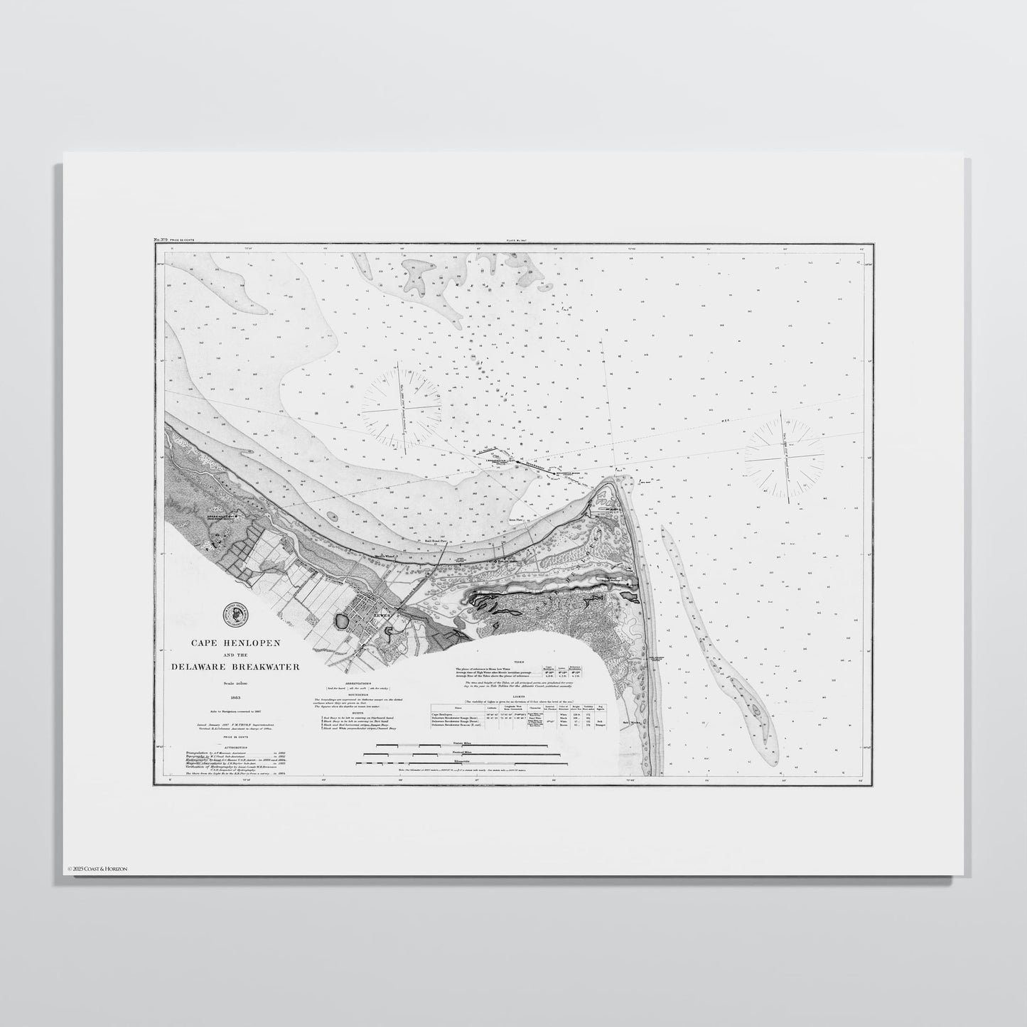 Cape Henlopen & the Delaware Breakwater 1883 - S (40x50 cm / 16x20″) Print Only