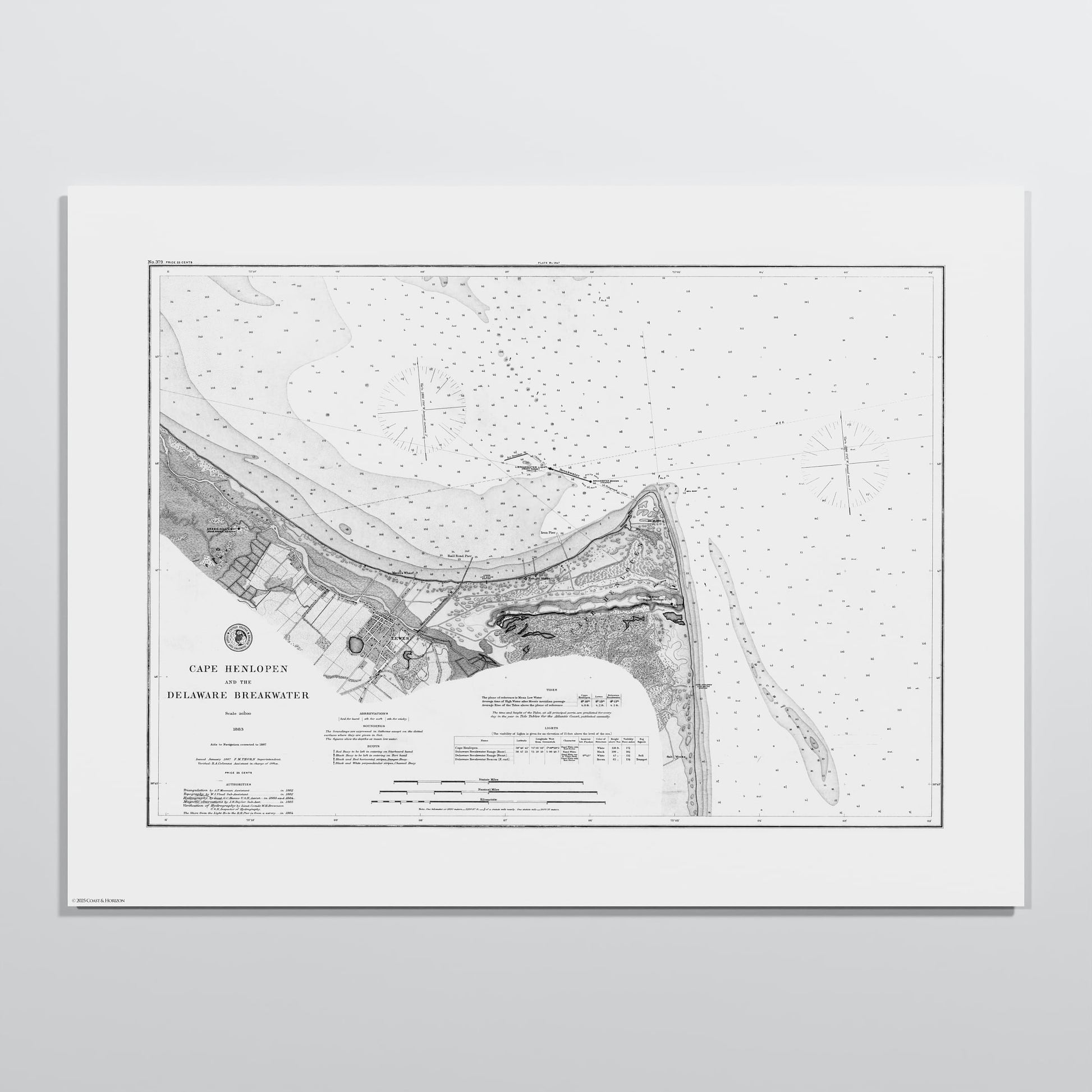 Cape Henlopen & the Delaware Breakwater 1883 - M (45x60 cm / 18x24″) Print Only