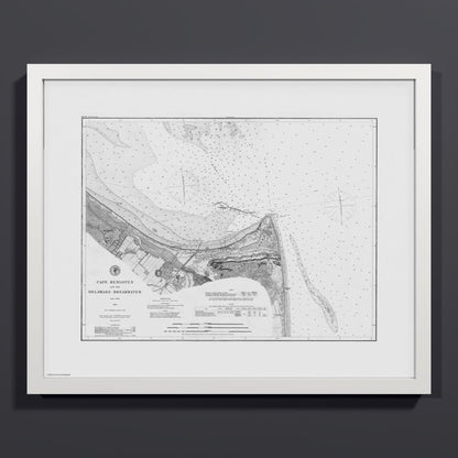Cape Henlopen & the Delaware Breakwater 1883 - S (40x50 cm / 16x20″) White Frame