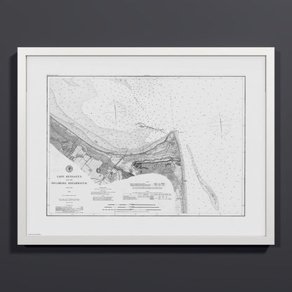 Cape Henlopen & the Delaware Breakwater 1883 - M (45x60 cm / 18x24″) White Frame