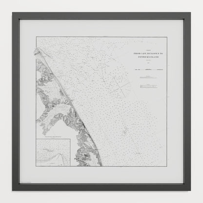 Cape Henlopen to Fenwicks Island 1880 - M (50x50 cm / 20x20″) Black Frame