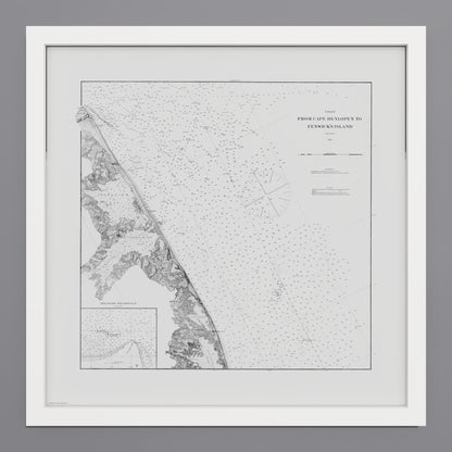 Cape Henlopen to Fenwicks Island 1880 - S (40x40 cm / 16x16″) White Frame