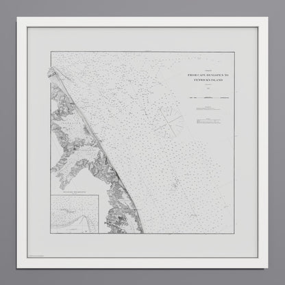 Cape Henlopen to Fenwicks Island 1880 - M (50x50 cm / 20x20″) White Frame