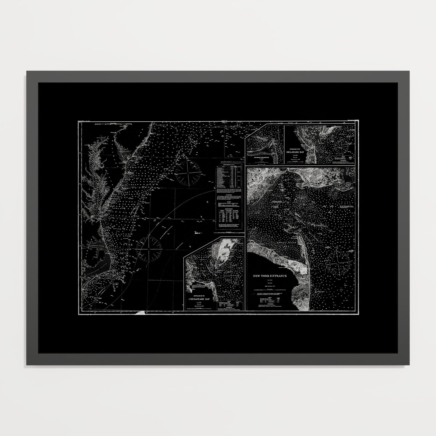 Entrance to Chesapeake Bay Delaware Bay and New York 1875 - undefined Print Only