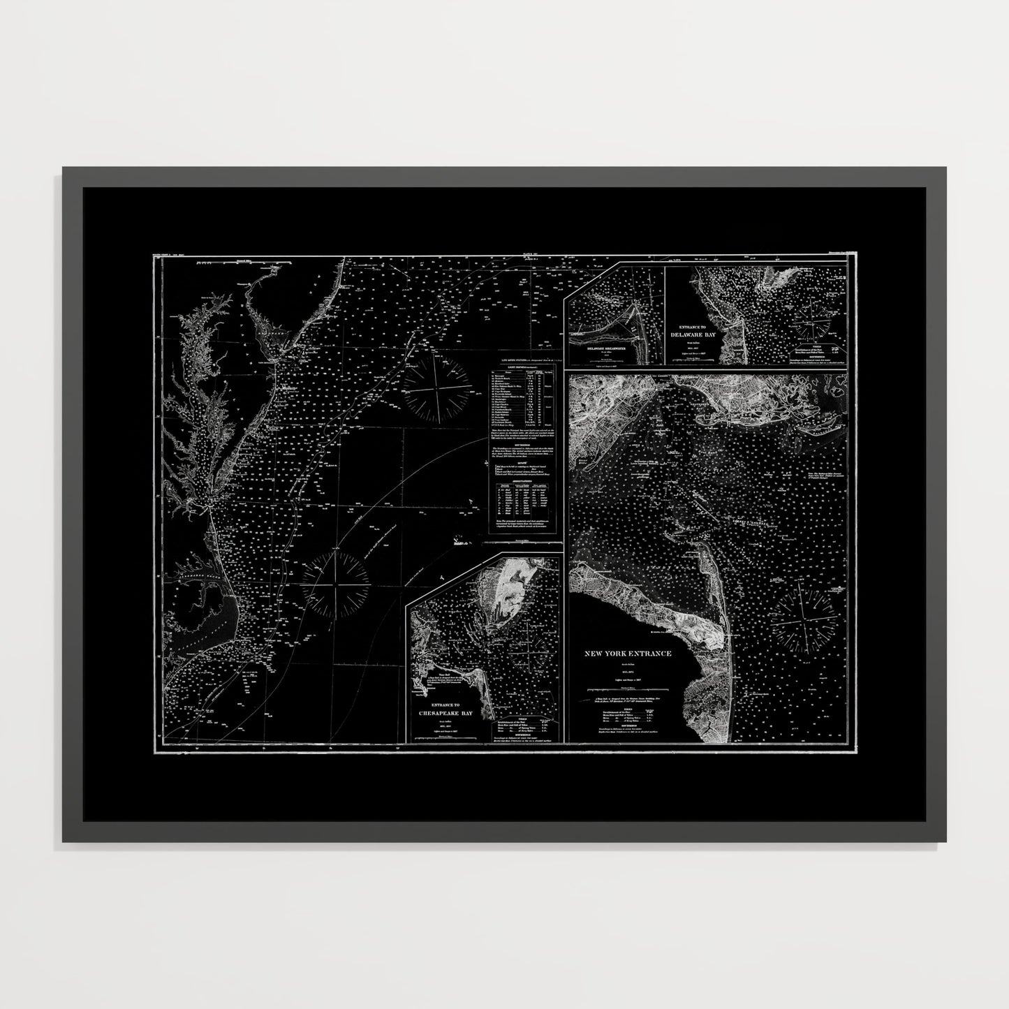 Entrance to Chesapeake Bay Delaware Bay and New York 1875 - undefined Print Only