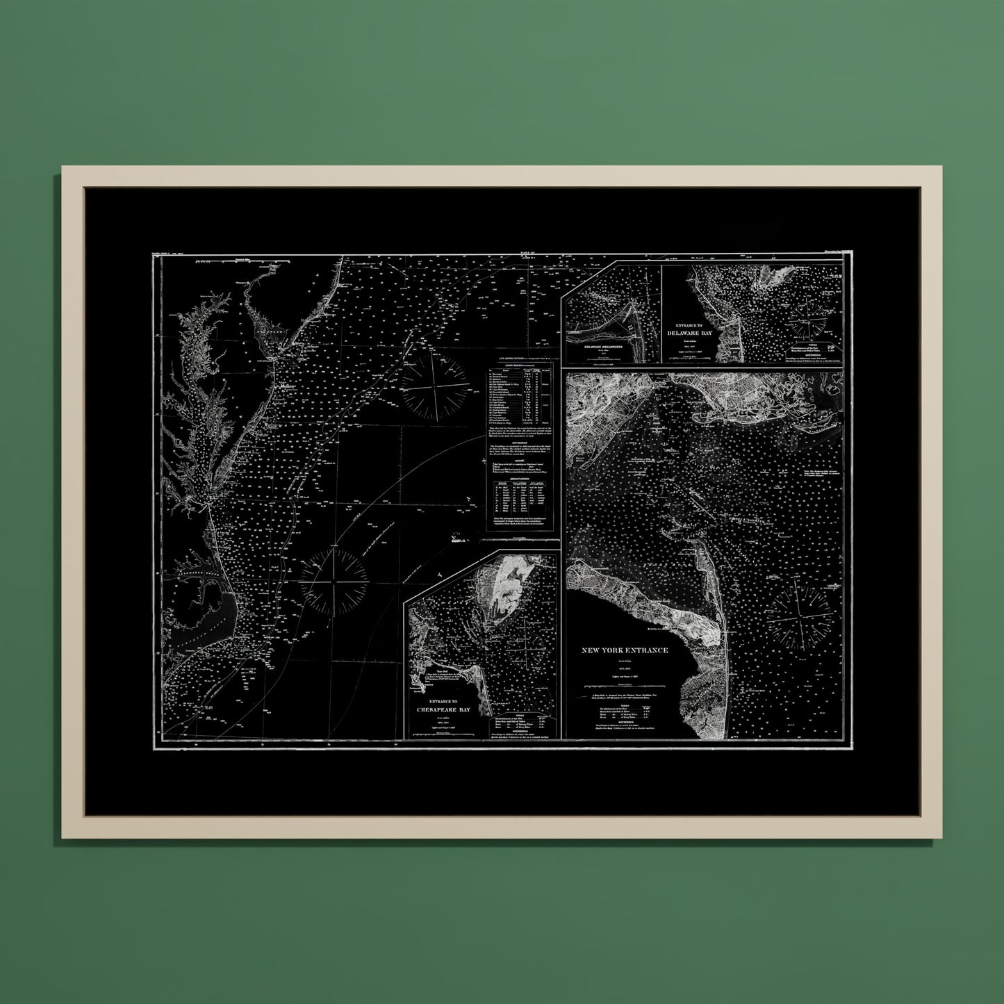 Entrance to Chesapeake Bay Delaware Bay and New York 1875 - undefined Print Only