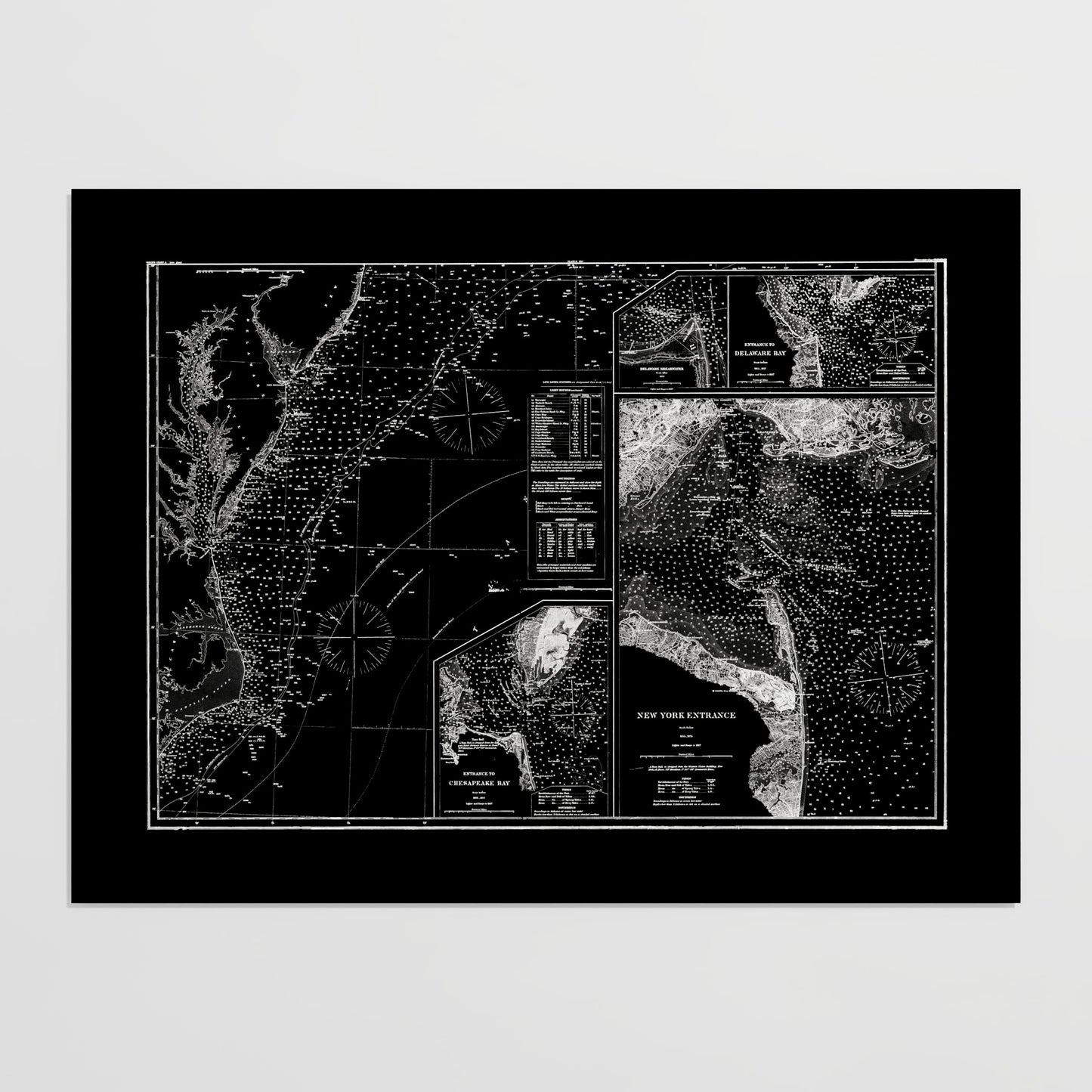 Entrance to Chesapeake Bay Delaware Bay and New York 1875 - undefined Print Only