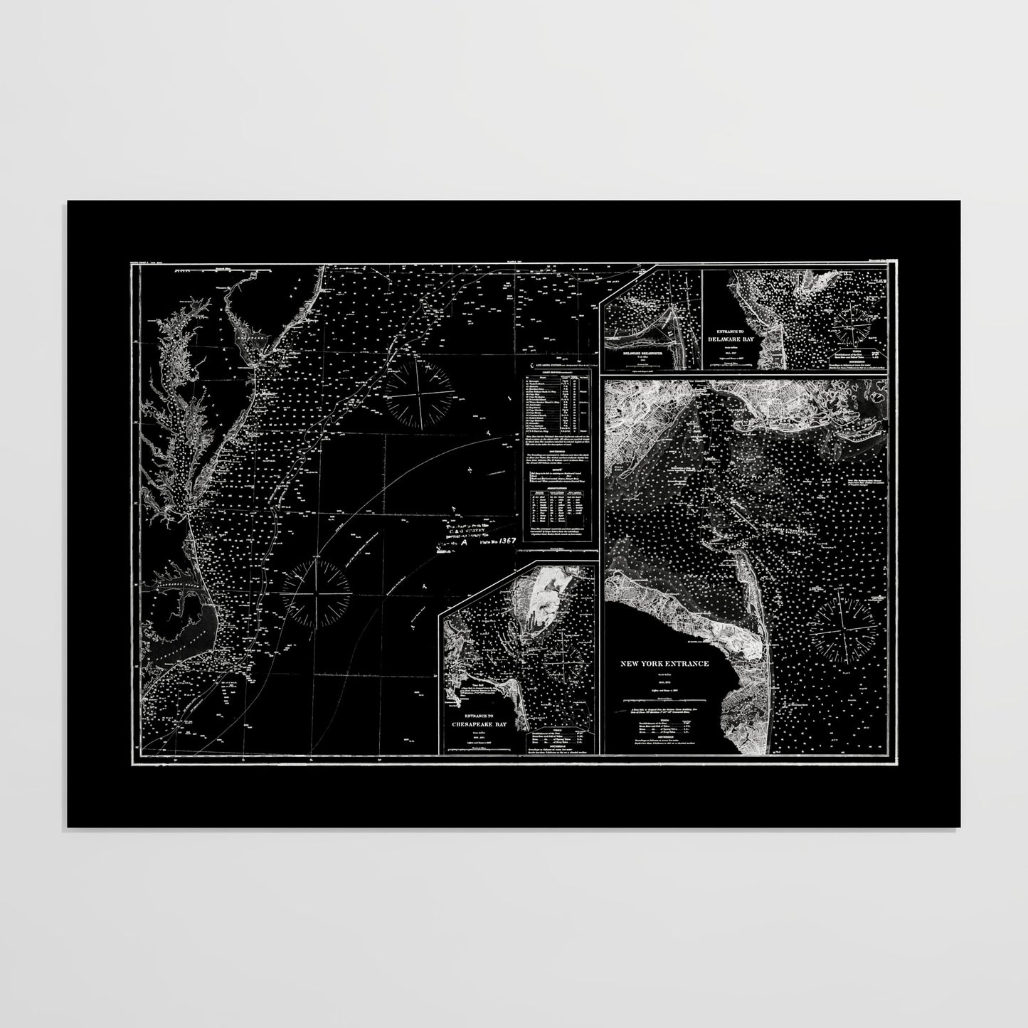 Entrance to Chesapeake Bay Delaware Bay and New York 1875 - undefined Print Only